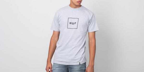 HUF Essentials Box Logo Shortsleeve Grey Heather
