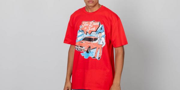 My Dear clothing Too Drunk To Fuck Tee Red