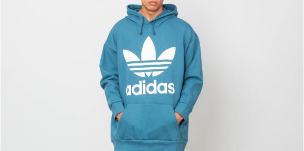 adidas Trefoil Oversized Hoodie Blanch Blue