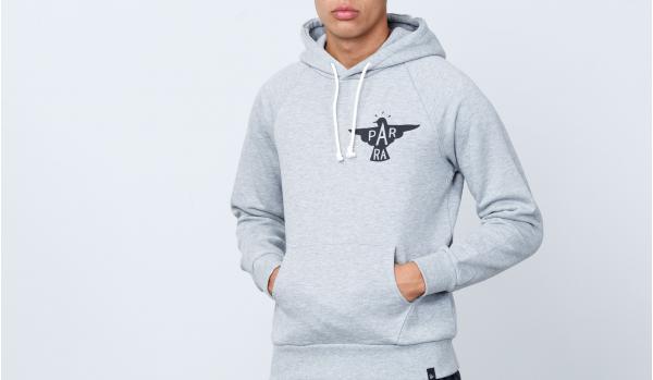 by Parra Jackdaw Logo Hoodie Heather Grey