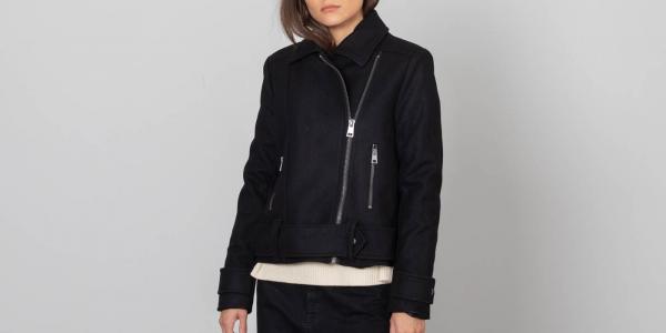 SELECTED Thea Short Biker Jacket Black