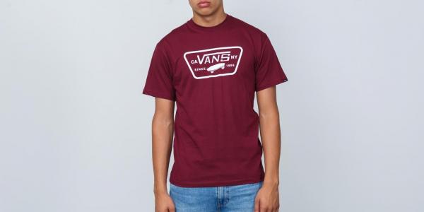 Vans Full Patch Tee Burgundy/ White