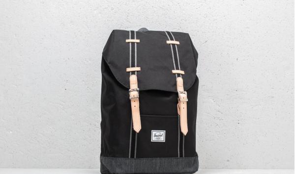 Herschel Supply Co. Retreat Mid-Volume Backpack Black/ Black Denim