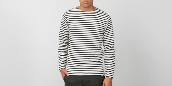 Norse Projects Godtfred Classic Compact Sweater Ecru Stripe