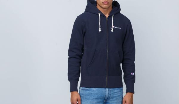 Champion Hooded Full Zip Sweatshirt Navy