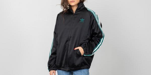 adidas Satin Track Top Black