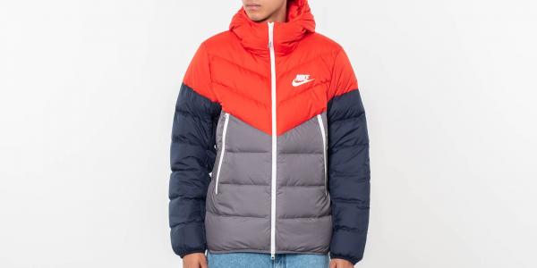 Nike Sportswear Down Filled Hooded Windrunner Red/ Gun Smoke/ Sail
