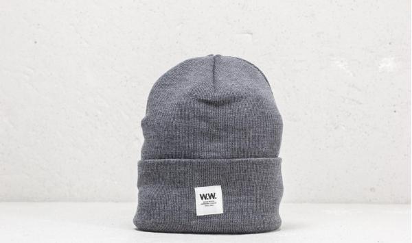 WOOD WOOD Gerald Tall Beanie Grey Melange
