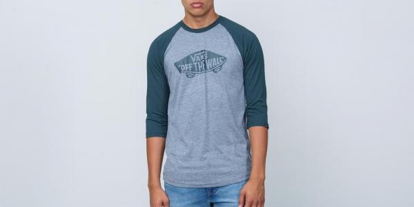 Vans Off The Wall Raglan Tee Heather Grey/ Darkest Spruce