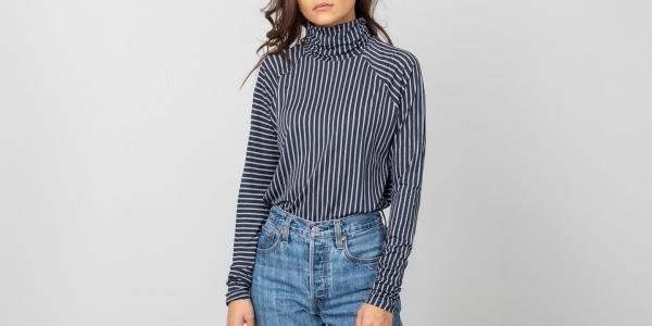 HOPE Smart Longsleeve Tee Dark Blue Stripes