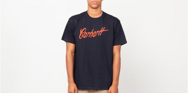 Carhartt WIP Spill Shortsleeve Tee Dark Navy/ Persimmon