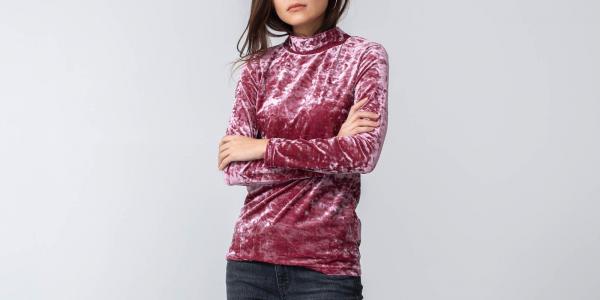 Bibi Chemnitz Velour Turtleneck Rose