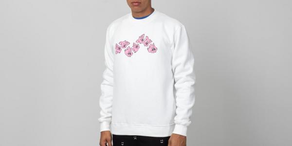 Lazy Oaf Wavy Cats Sweatshirt White