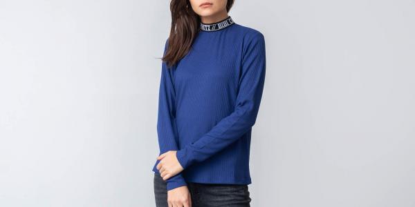 Bibi Chemnitz Rib Turtleneck Blue