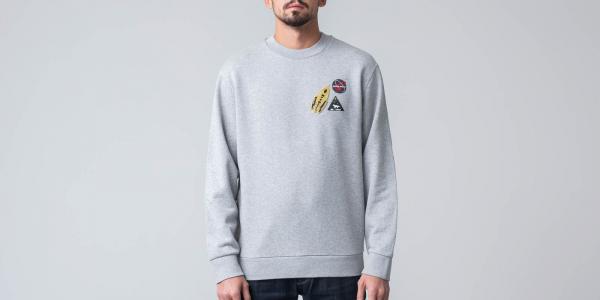 MAISON KITSUNÉ Astrounaut Patch Sweatshirt Grey Melange