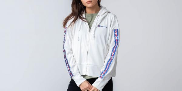 Champion Full Zip Hoodie Snow White