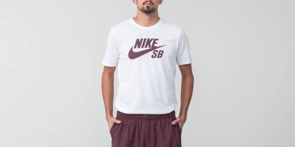 Nike SB Logo Tee White/ Burgundy Crush