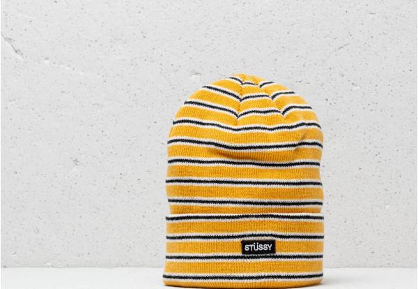 Stüssy Striped Fa18 Cuff Beanie Yellow