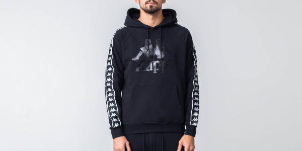 Kappa 222 Banda Hurtado Hoodie Black/ White