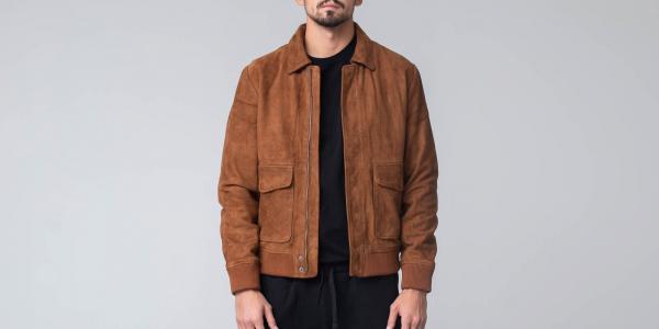 SELECTED Pilot Suede Jacket Weather Brown