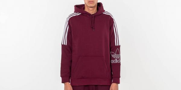 adidas Originals Outline Hoodie Maroon