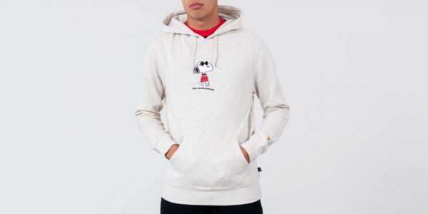HUF x Peanuts Snoopy Cool Pulover Hoodie Oatmeal