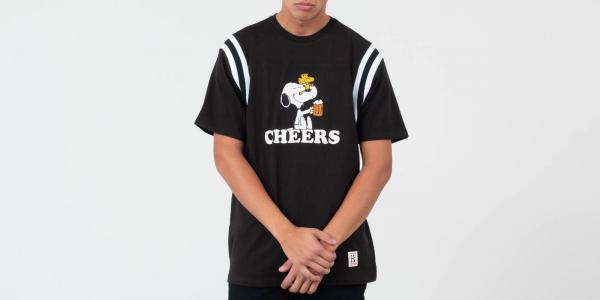 HUF x Peanuts Cheers Football Tee Black