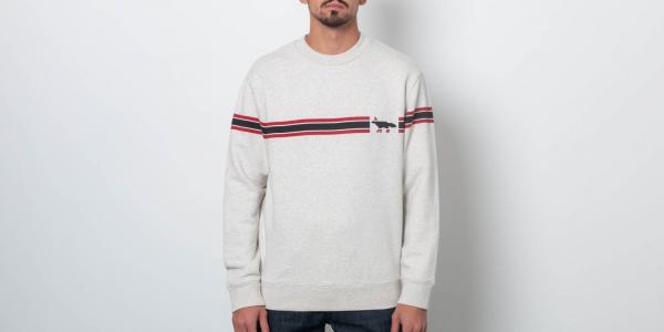 MAISON KITSUNÉ Striped Fox Sweatshirt Melange
