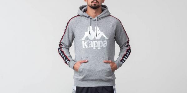Kappa 222 Banda Hurtado Hoodie Grey/ Black/ Red