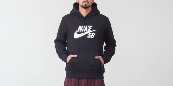 Nike SB Icon Essential Hoodie Black/ White