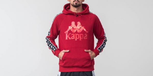 Kappa 222 Banda Hurtado Hoodie Red/ Black/ White