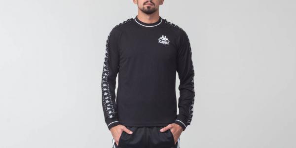 Kappa Authentic Aneat Logsleeves Tee Black/ White