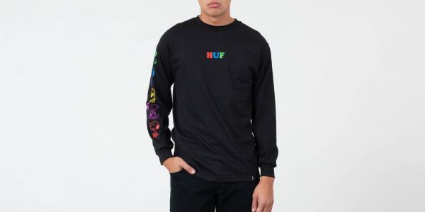 HUF x Peanuts Snoopy Years Longsleeves Tee Black