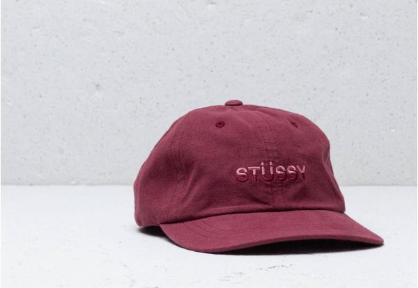 Stüssy Two Tone Logo Low Pro Cap Burgundy