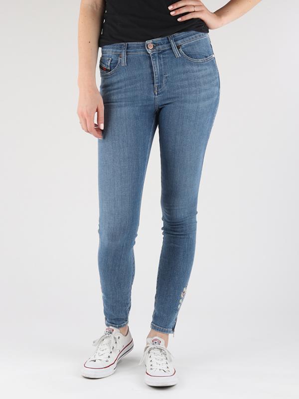 Džíny Diesel Skinzee-Zip L.32 Pantaloni Modrá