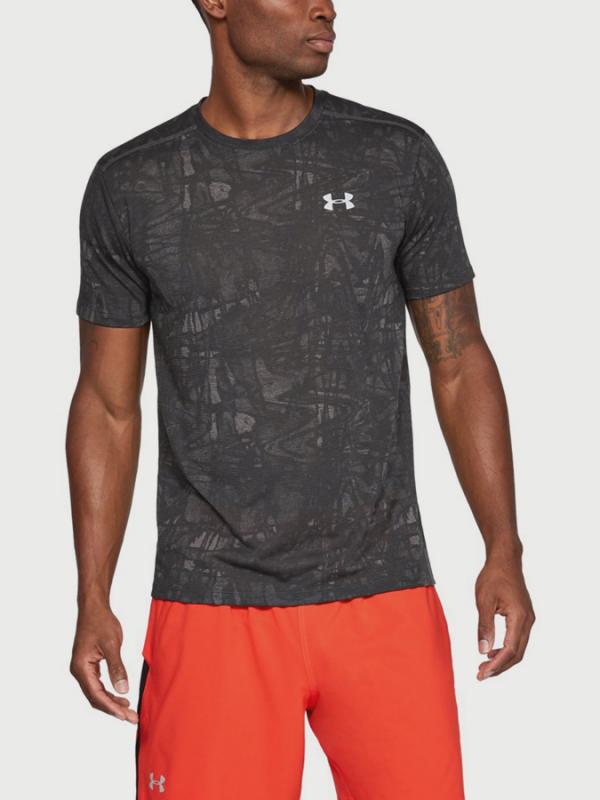 Tričko Under Armour Streaker Printed Ss Crew Šedá