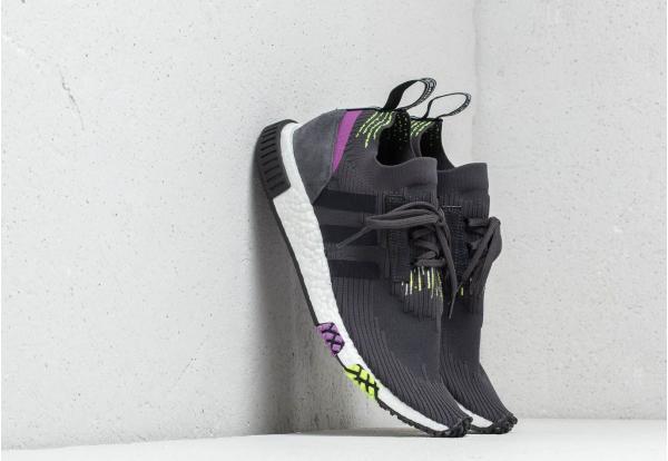 adidas NMD Racer Primeknit Carbon/ Core Black/ Solar Yellow