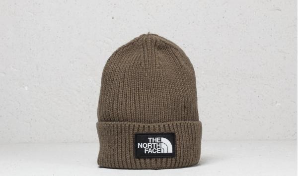 The North Face The Logo Box Cuffed Beanie New Taupe Green