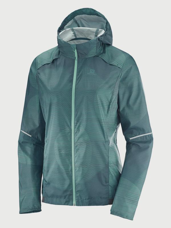 Bunda Salomon Agile Wind Print Hoodie W Zelená