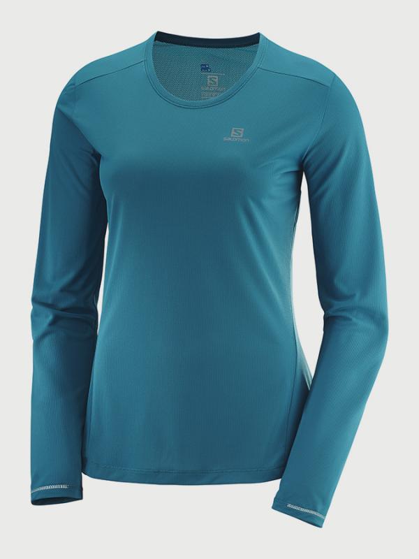 Tričko Salomon Agile Ls Tee W Modrá