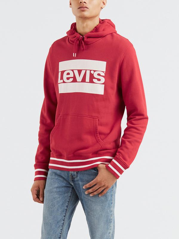 Mikina LEVI'S Graphic Po Hoodie B Hm Athl Rib Gaps C Červená