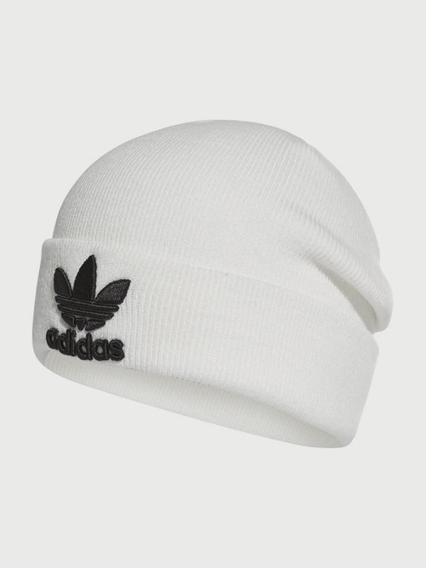 Čepice adidas Originals Trefoil Beanie Bílá