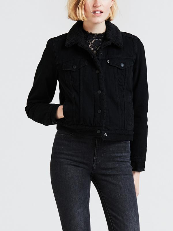Bunda LEVI'S Original Sherpa Trucker Forever Black Černá