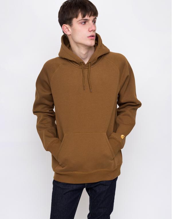Carhartt WIP Hooded Chase Sweat Hamilton Brown / Gold M