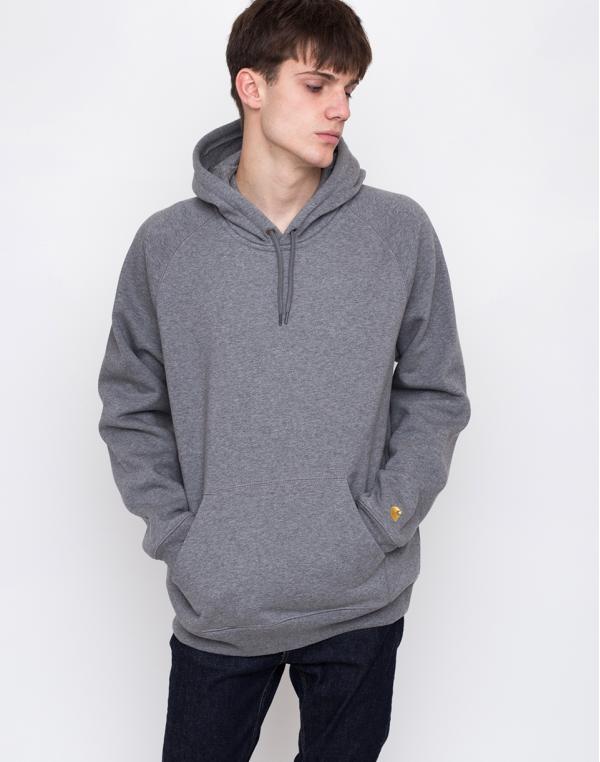 Carhartt WIP Hooded Chase Sweat Dark Grey Heather / Gold M