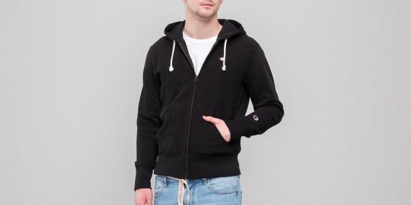 Champion Hooded Full Zip Sweatshirt Black