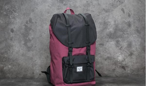 Herschel Supply Co. Little America Backpack Windsor Wine Grid/ Black/ Black Rubber