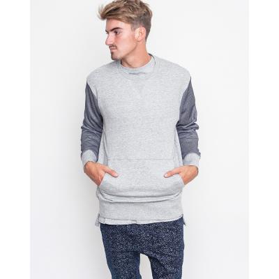 Mikina Zanerobe 3D Crew Sweat Grey Marle/Navy Mesh