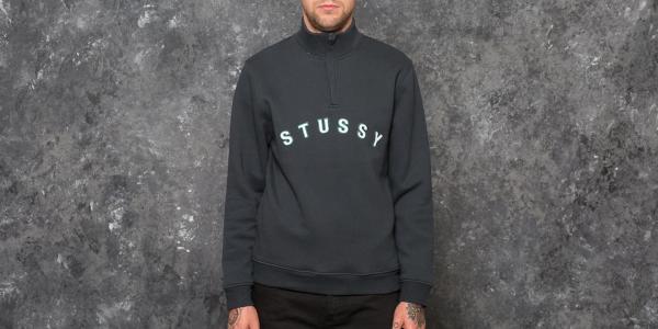Stüssy Quarter Zip Mock Neck Black
