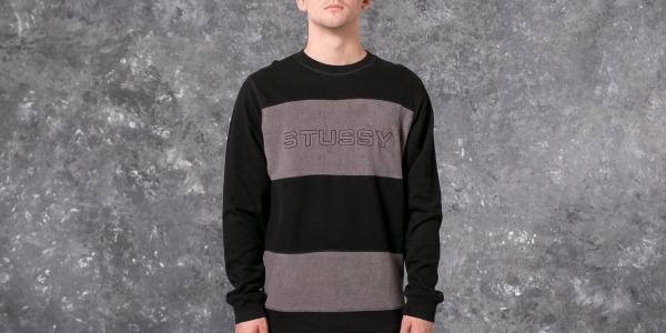 Stüssy Paneled Long Sleeve Crew Black
